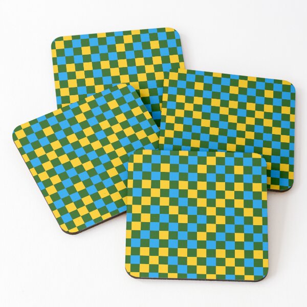 Item preview, Blue And Yellow On Green Checkered Pattern   designed and sold by PatternTitan.
