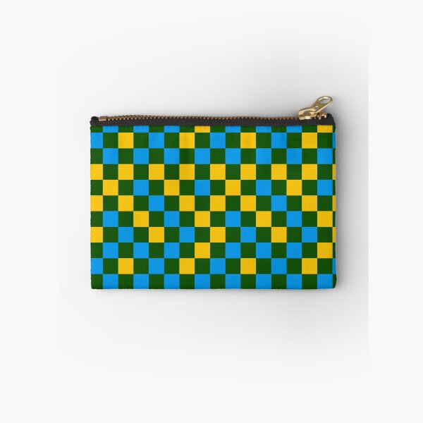 Item preview, Blue And Yellow On Green Checkered Pattern   designed and sold by PatternTitan.