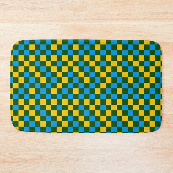 Item preview, Blue And Yellow On Green Checkered Pattern   designed and sold by PatternTitan.