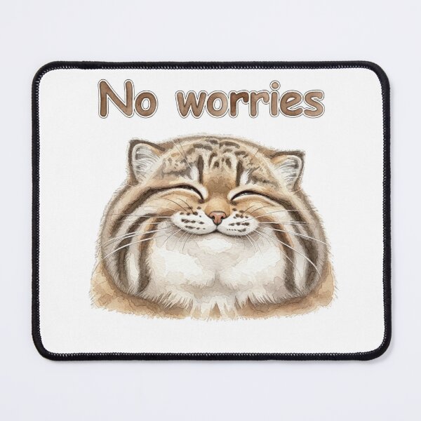 Item preview, No Worries Cute Smiling Watercolor Pallas Cat designed and sold by PawtopiaArt.