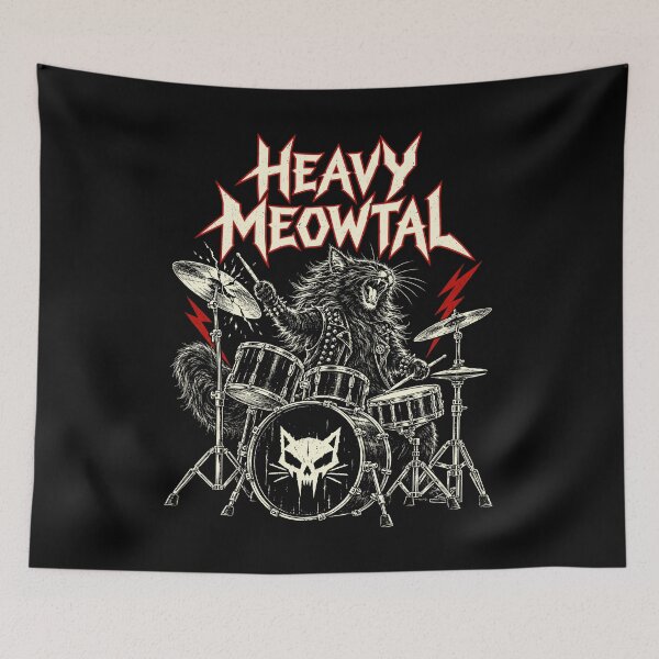 Item preview, Heavy Meowtal Funny Cat Rock and Roll Rock Music designed and sold by andre-hollow.