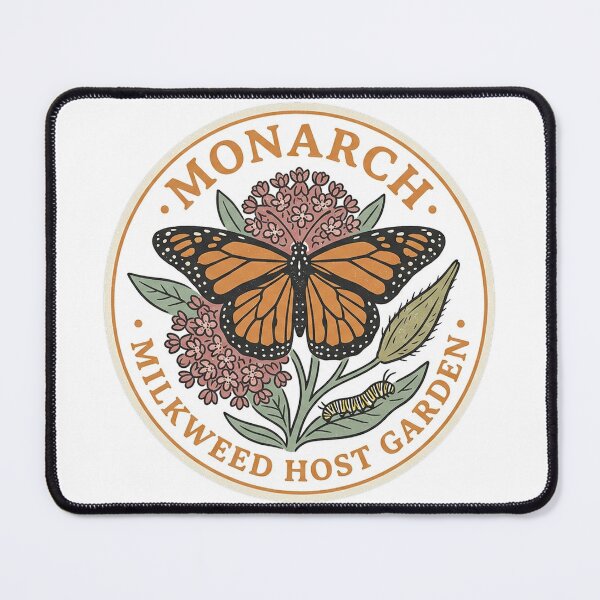 Item preview, Monarch Butterfly Milkweed Host Garden Illustration designed and sold by shifumart.