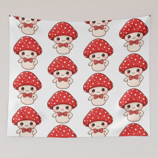 Item preview, Cute mushroom with red bow tie  designed and sold by priyankajustine.