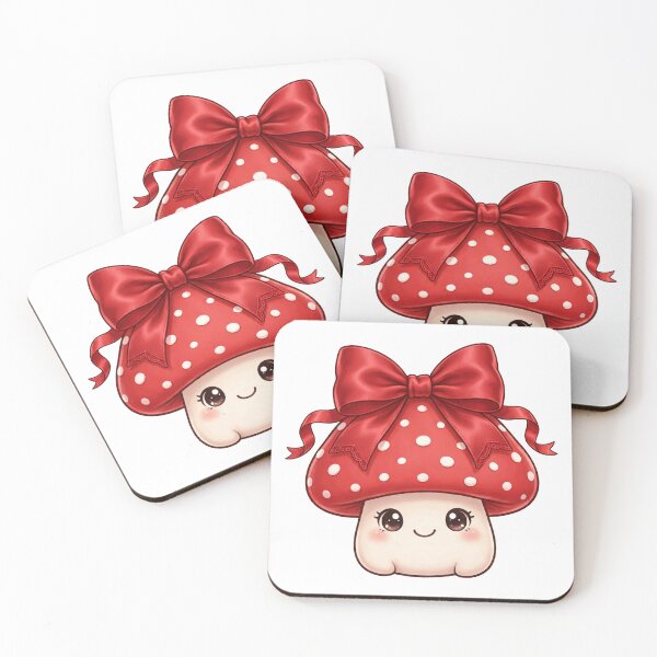 Item preview, Cute mushroom with red ribbon designed and sold by priyankajustine.