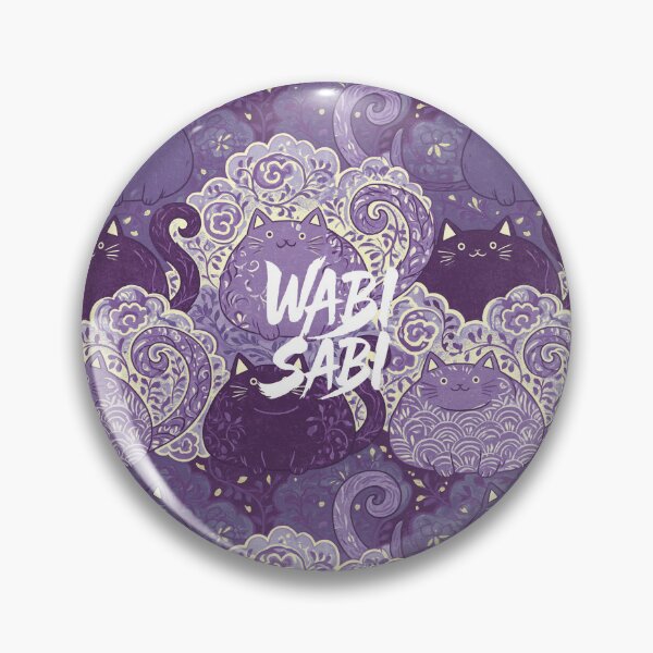 Item preview, Creative Japanese Patterns - Cat and Arabesque - Purple designed and sold by WABISABIMOMENTS.