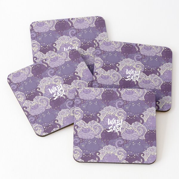 Item preview, Creative Japanese Patterns - Cat and Arabesque - Purple designed and sold by WABISABIMOMENTS.
