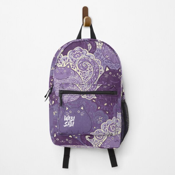 Item preview, Creative Japanese Patterns - Cat and Arabesque - Purple designed and sold by WABISABIMOMENTS.