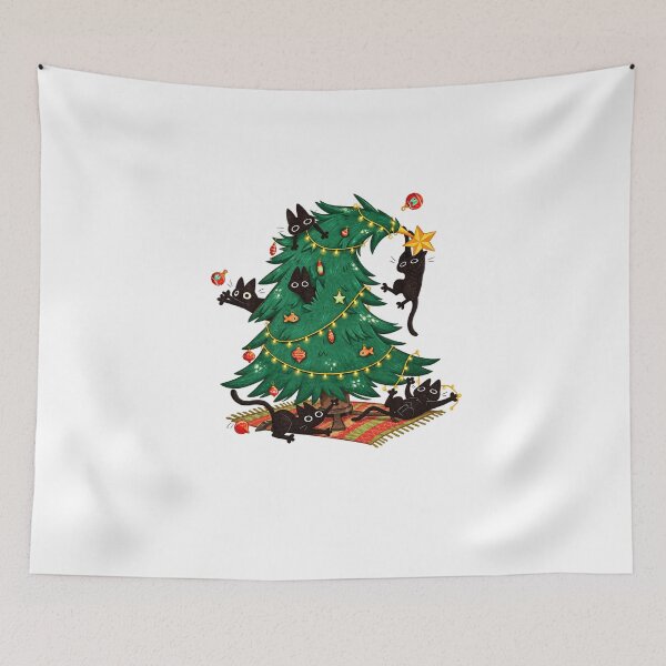 Item preview, Christmas Tree And Black Cat designed and sold by MurillaJeremy.