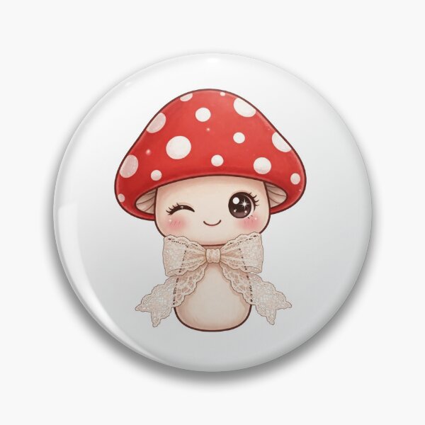 Item preview, Winking mushroom with lace ribbon designed and sold by priyankajustine.