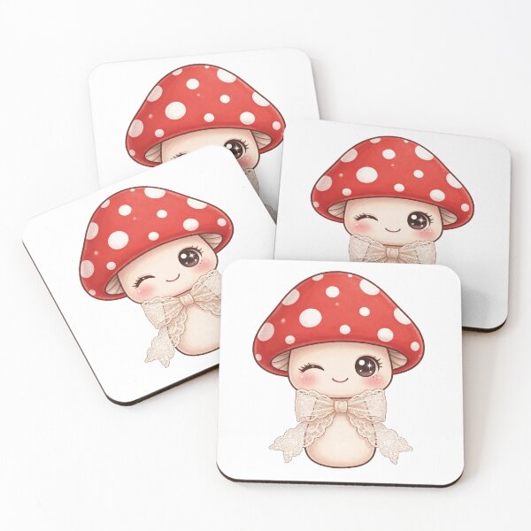 Item preview, Winking mushroom with lace ribbon designed and sold by priyankajustine.