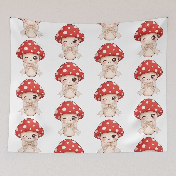 Item preview, Winking mushroom with lace ribbon designed and sold by priyankajustine.