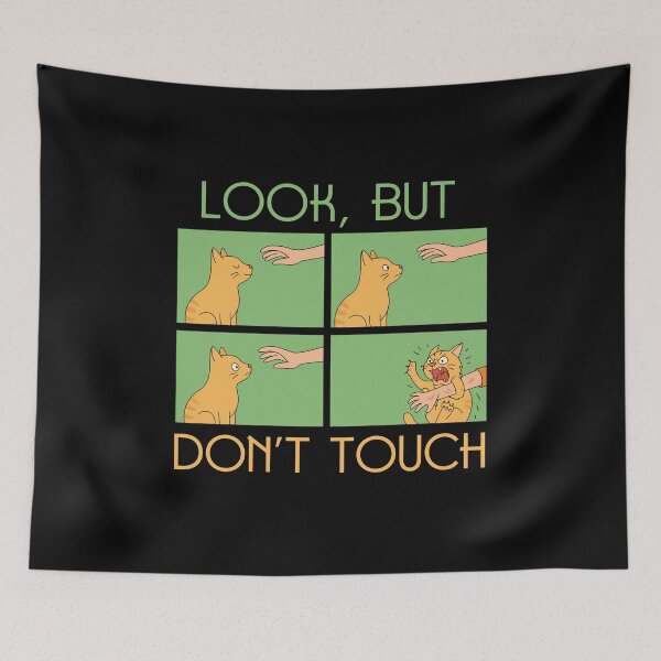 Item preview, Look, But Don’t Touch | Funny Orange Cat Petting Comic designed and sold by Nobody Shadow Art.