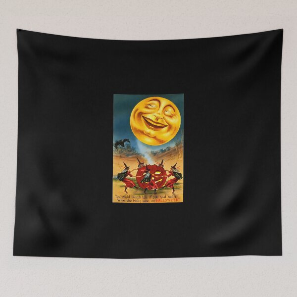 Item preview, Antique Halloween Witches Moon Dancing Vintage Poster designed and sold by JeniceDMagers.