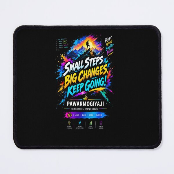 Item preview, Small Steps Big Changes Keep Going Neon Typography Art designed and sold by Pawar1999.