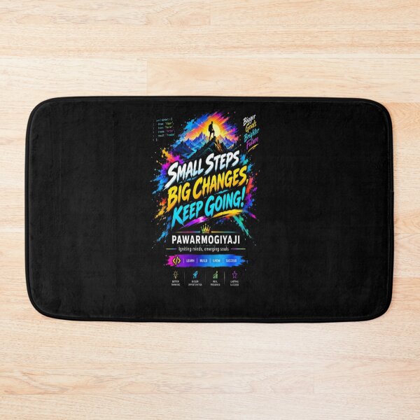 Item preview, Small Steps Big Changes Keep Going Neon Typography Art designed and sold by Pawar1999.
