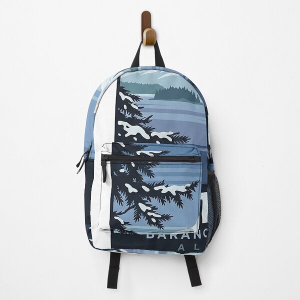 Item preview, Sitka Alaska Winter Mount Edgecumbe Retro Travel Poster Sticker designed and sold by DetourDgn.