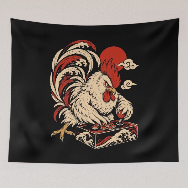 Item preview, Rooster Arcade Gamer Chicken Gaming Japanese Art designed and sold by andre-hollow.