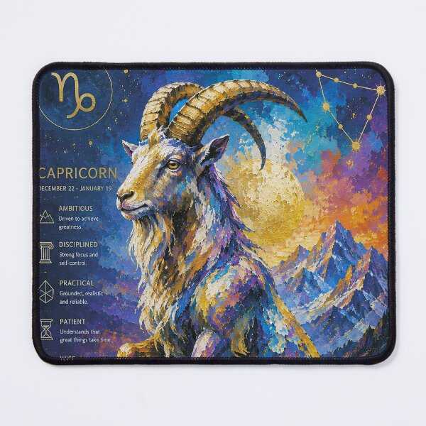 Item preview, Capricorn Zodiac Painting – Celestial Astrology Art designed and sold by GalleryKauffeld.
