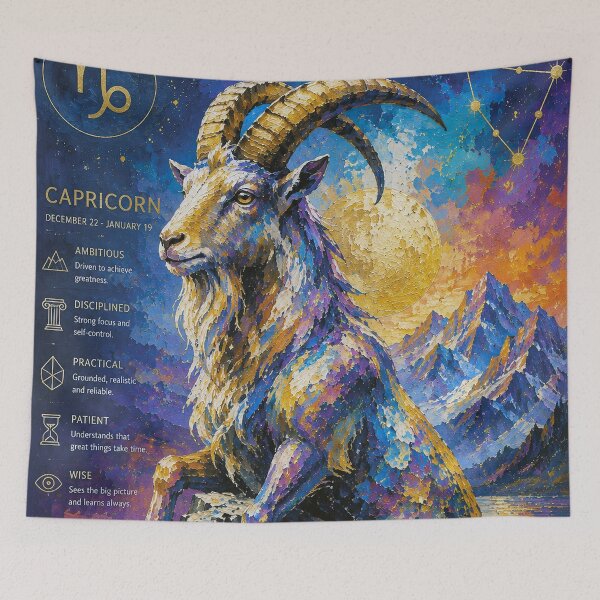 Item preview, Capricorn Zodiac Painting – Celestial Astrology Art designed and sold by GalleryKauffeld.