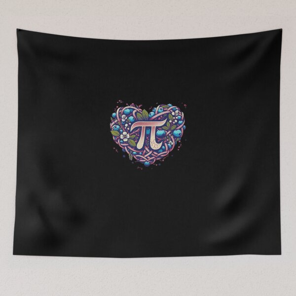 Item preview, Pi Symbol Heart Blueberry Floral Math Geek Art designed and sold by RileyDaplyn.