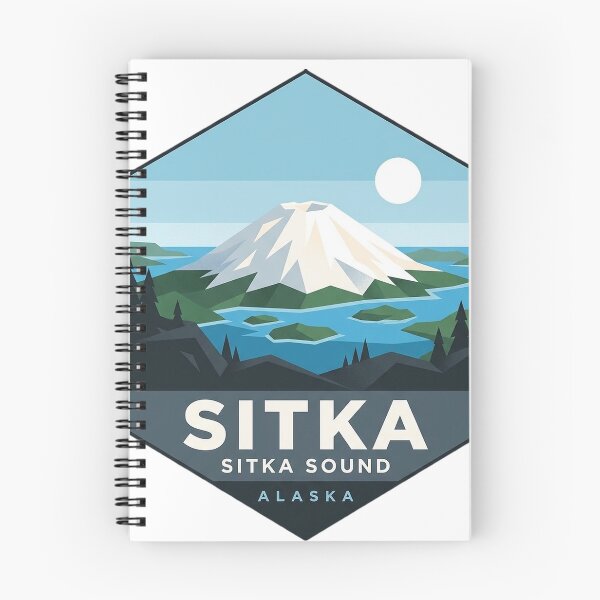 Item preview, Sitka Alaska Geometric Mount Edgecumbe Hexagon Sticker designed and sold by DetourDgn.