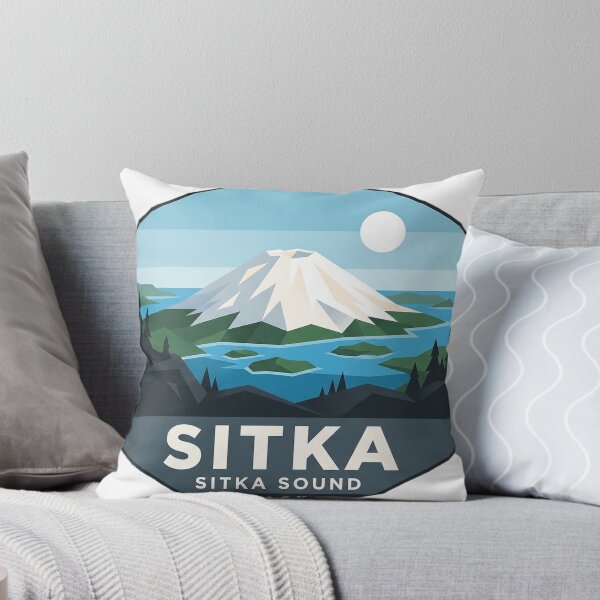 Item preview, Sitka Alaska Geometric Mount Edgecumbe Hexagon Sticker designed and sold by DetourDgn.