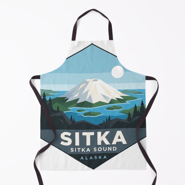 Item preview, Sitka Alaska Geometric Mount Edgecumbe Hexagon Sticker designed and sold by DetourDgn.