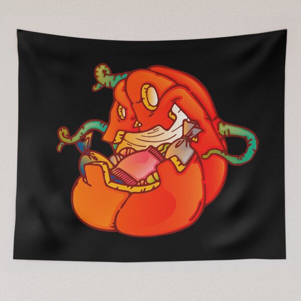 Item preview, Spooky Halloween Pumpkin Monster with Candies designed and sold by HÉRCULES VERSIANI.