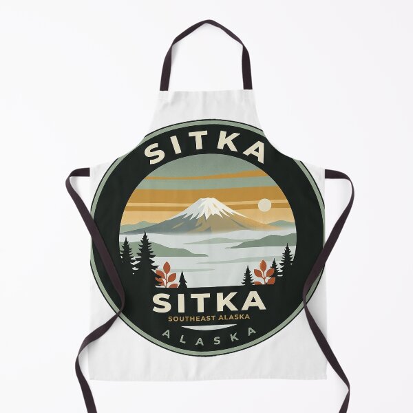 Item preview, Sitka Alaska Autumn Mount Edgecumbe Round Badge Sticker designed and sold by DetourDgn.
