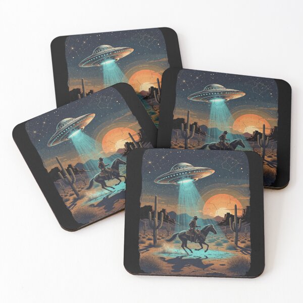 Item preview, Cowboy UFO Desert Encounter Retro Vintage Western  Alien designed and sold by CF_VintageDesign.