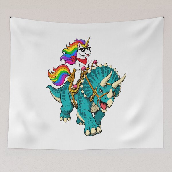 Item preview, Cute Unicorn Riding Triceratops Funny Dinosaur designed and sold by andre-hollow.
