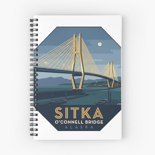 Item preview, Sitka Alaska O'Connell Bridge Art Deco Emblem Sticker designed and sold by DetourDgn.
