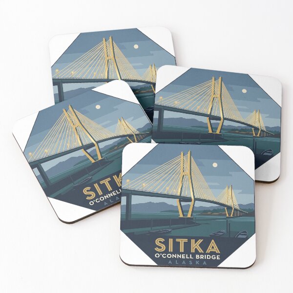 Item preview, Sitka Alaska O'Connell Bridge Art Deco Emblem Sticker designed and sold by DetourDgn.