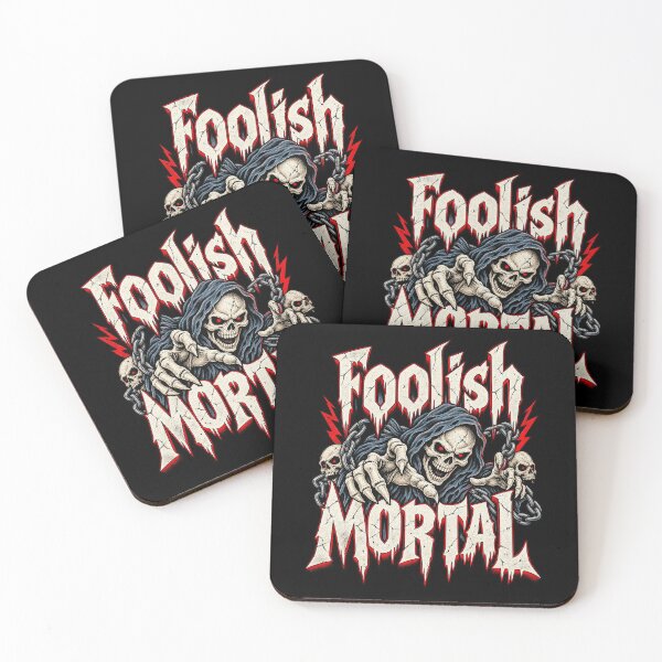 Item preview, Foolish Mortal Grim Reaper Skull Heavy Metal Gothic Design designed and sold by TheHellIWontSh.