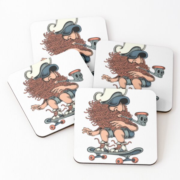 Item preview, Retro Bearded Man Smoking Pipe Skateboard Art designed and sold by RileyDaplyn.