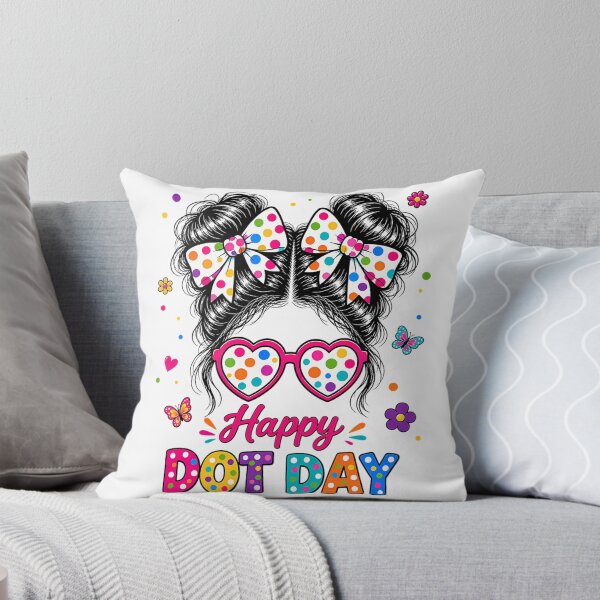 Item preview, Happy Dot Day Colorful Polka Dot Messy Bun Girl designed and sold by aless-gilligzx.