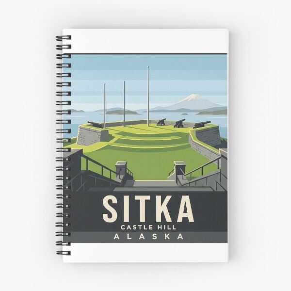 Item preview, Sitka Alaska Castle Hill Historic Site Vintage Poster Sticker designed and sold by DetourDgn.