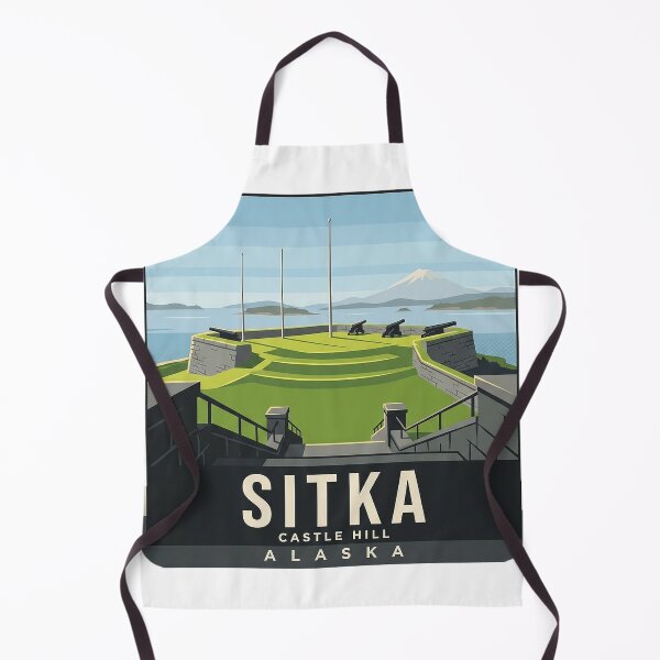 Item preview, Sitka Alaska Castle Hill Historic Site Vintage Poster Sticker designed and sold by DetourDgn.