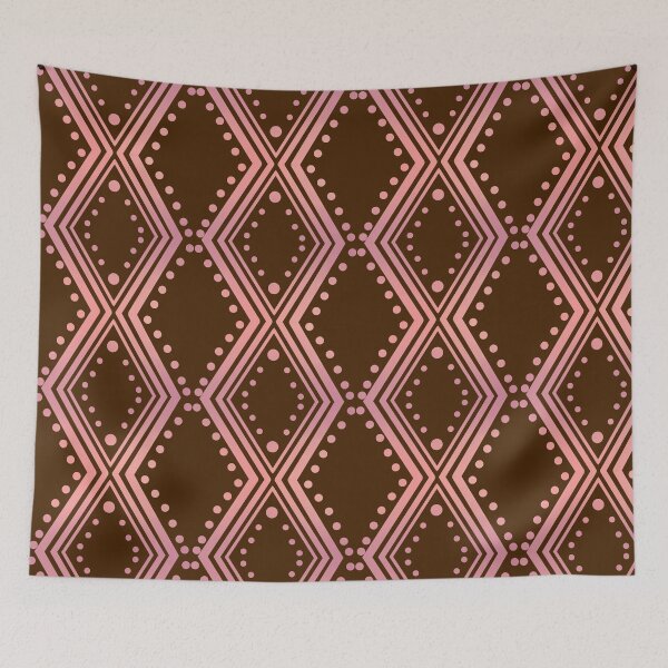 Item preview, Pink Diamond Pattern on Dark Brown  designed and sold by JaygiesDesign.