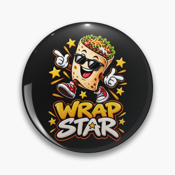 Artikelvorschau, Wrap Star – Lustiges Burrito-Charakterdesign entworfen und verkauft von CraigDesignWork.