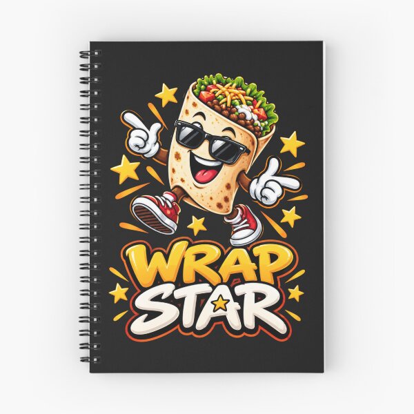 Artikelvorschau, Wrap Star – Lustiges Burrito-Charakterdesign entworfen und verkauft von CraigDesignWork.