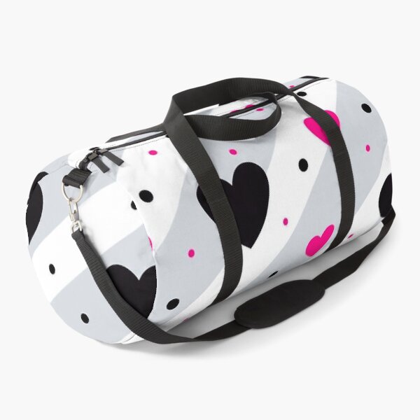 Item preview, Pink & Black Hearts with Diagonal Stripes – Cute Love Pattern designed and sold by IMuDesigner.