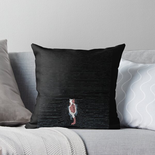 Item preview, Abstract Waves Cat Silhouette Monochrome Line Art designed and sold by RileyDaplyn.