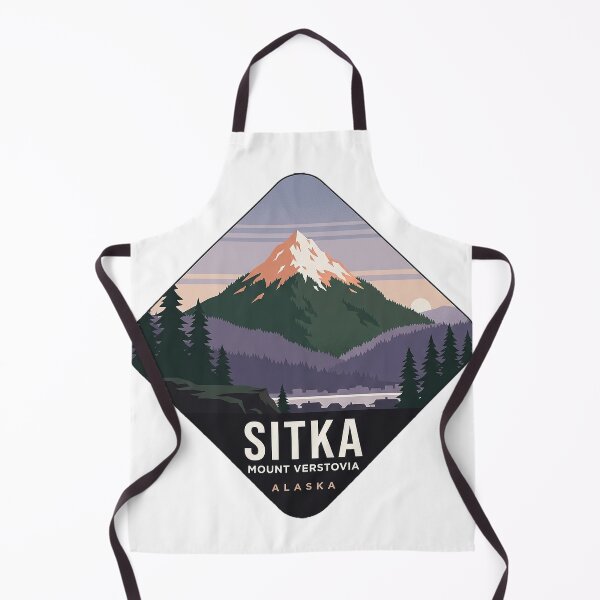 Item preview, Sitka Alaska Mount Verstovia Alpenglow WPA Hiking Sticker designed and sold by DetourDgn.