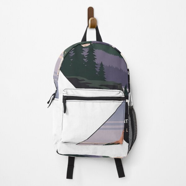 Item preview, Sitka Alaska Mount Verstovia Alpenglow WPA Hiking Sticker designed and sold by DetourDgn.