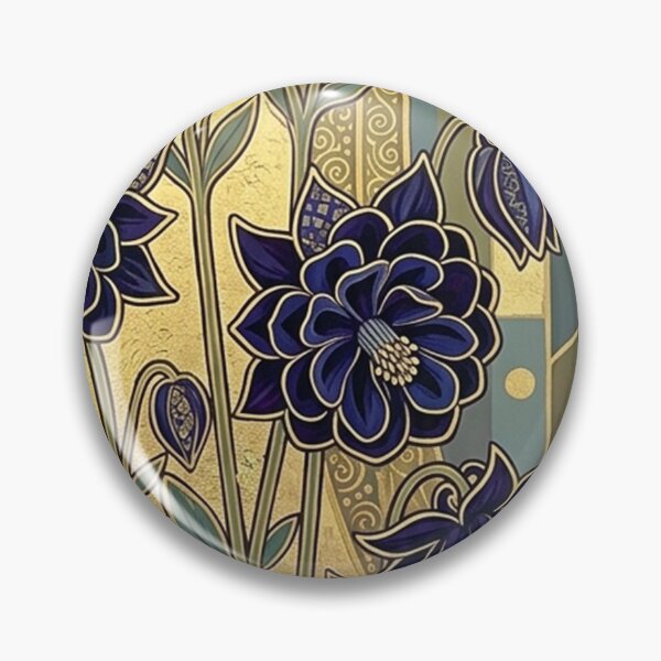 Item preview, Black Barlow Columbine: Vienna Secession Gothic Art Nouveau Floral Print designed and sold by FreiherrPK.