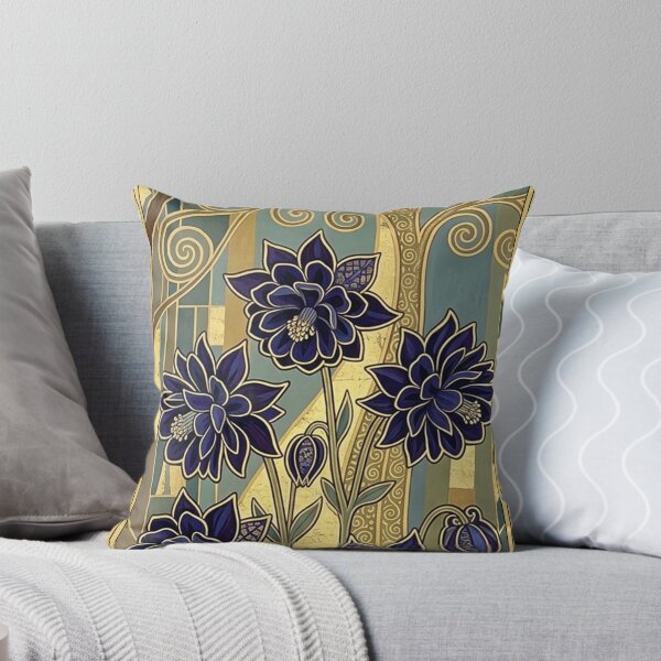 Item preview, Black Barlow Columbine: Vienna Secession Gothic Art Nouveau Floral Print designed and sold by FreiherrPK.
