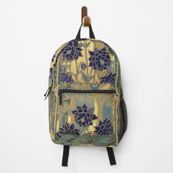 Item preview, Black Barlow Columbine: Vienna Secession Gothic Art Nouveau Floral Print designed and sold by FreiherrPK.