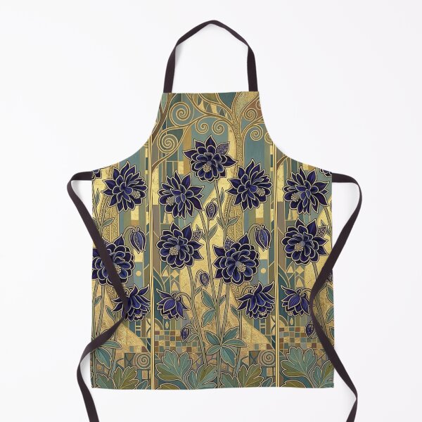 Item preview, Black Barlow Columbine: Vienna Secession Gothic Art Nouveau Floral Print designed and sold by FreiherrPK.