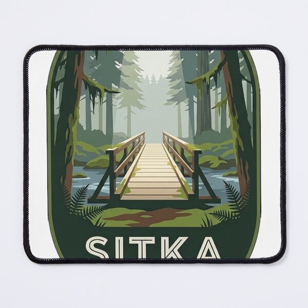 Item preview, Sitka National Historical Park Rainforest Bridge Art Deco Sticker designed and sold by DetourDgn.